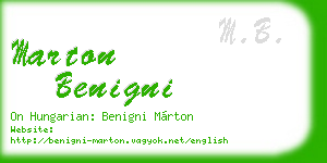 marton benigni business card